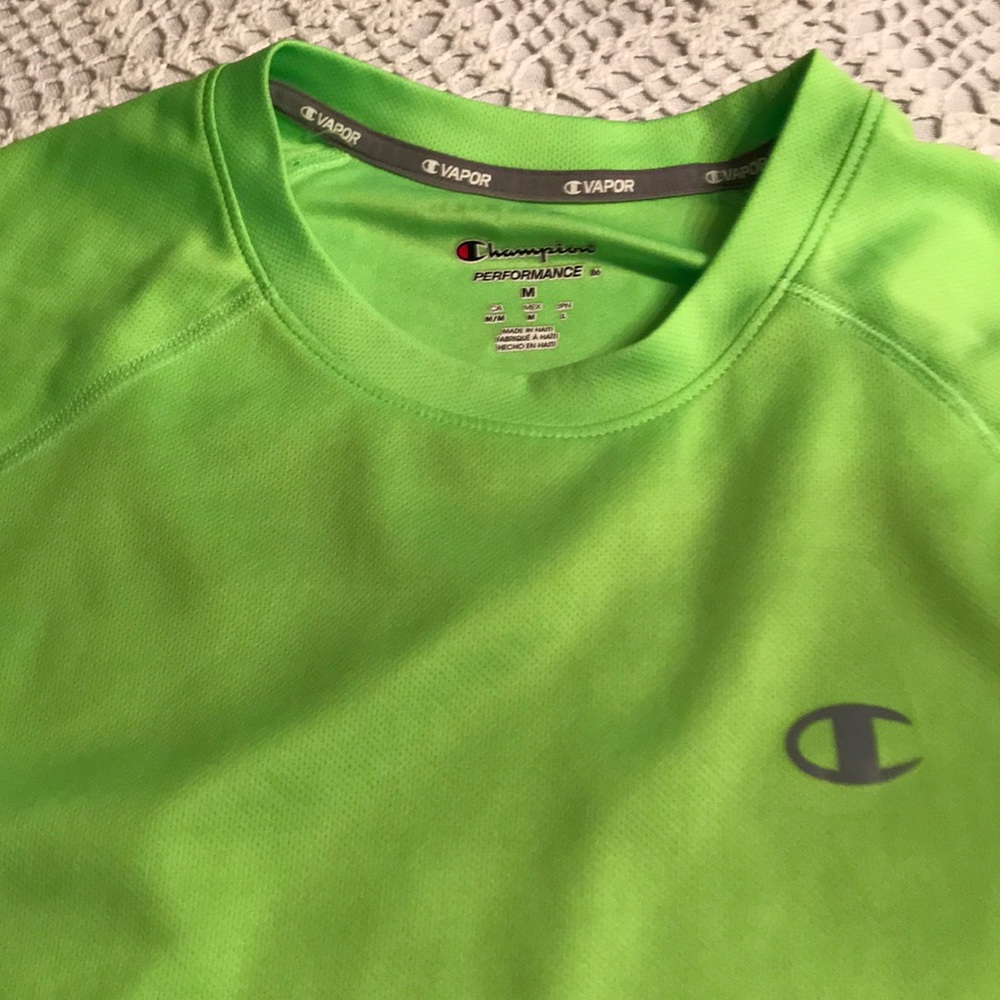 MENS CHAMPION TSHIRT M NEON GREEN